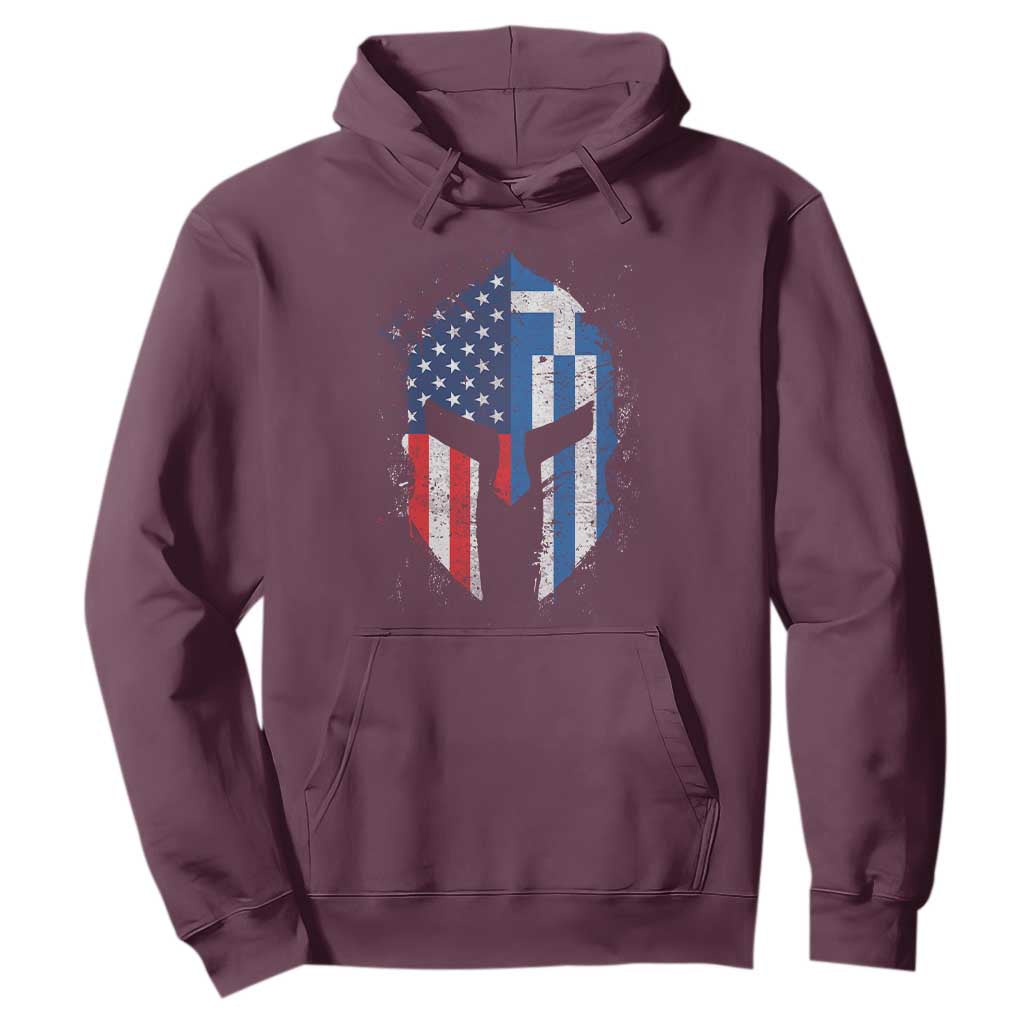 Greek American Pride Hoodie Greece Spartan Helmet TS09 Maroon Print Your Wear