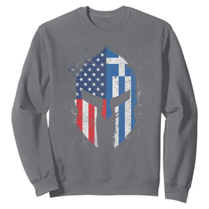Greek American Pride Sweatshirt Greece Spartan Helmet TS09 Charcoal Print Your Wear