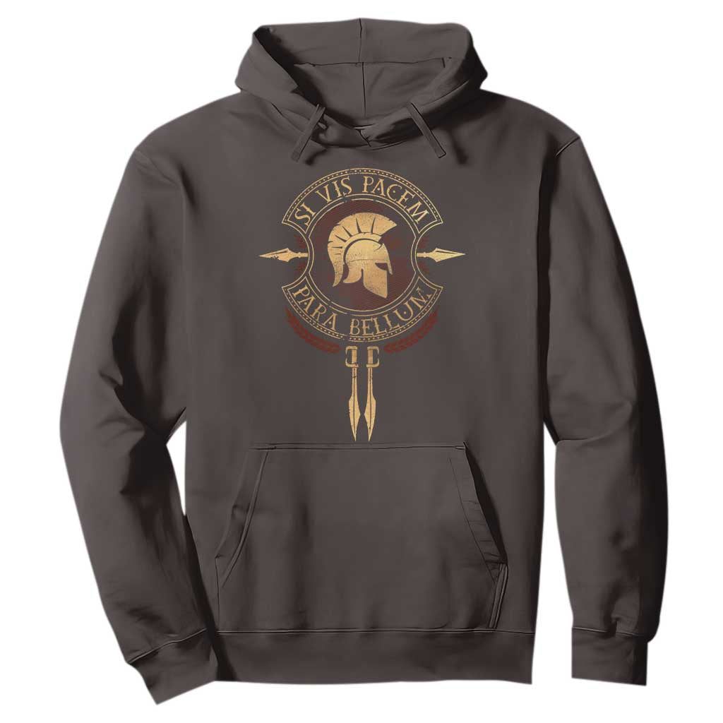 Sparta Greek Hoodie Si Vis Pacem Para Bellum TS09 Dark Chocolate Print Your Wear