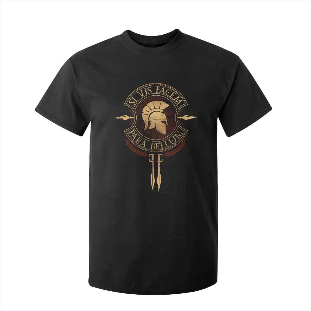 Sparta Greek T Shirt For Kid Si Vis Pacem Para Bellum TS09 Black Print Your Wear