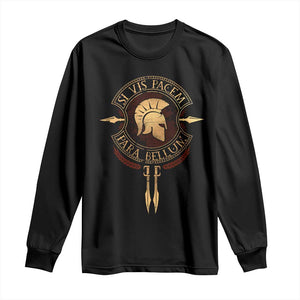 Sparta Greek Long Sleeve Shirt Si Vis Pacem Para Bellum TS09 Black Print Your Wear