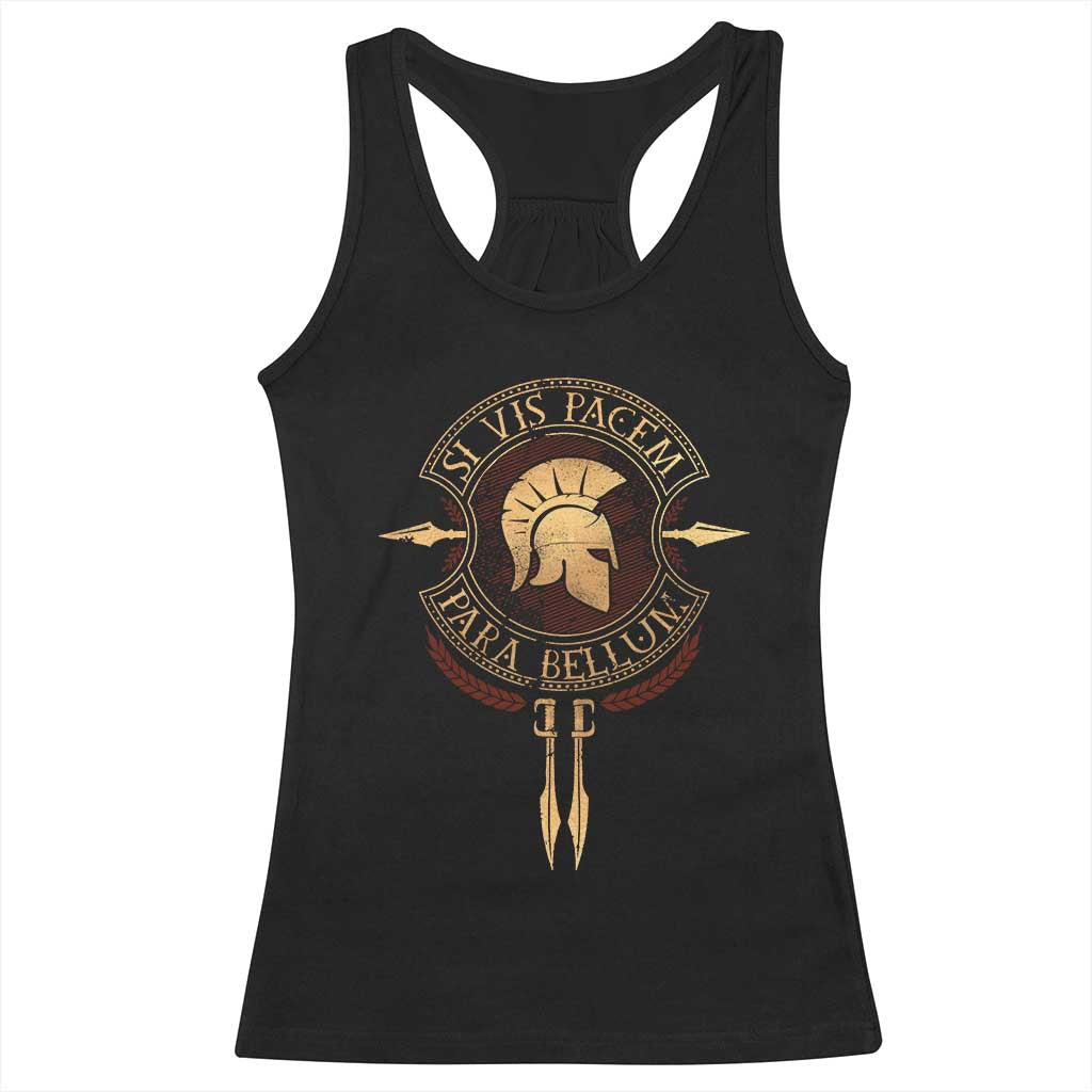 Sparta Greek Racerback Tank Top Si Vis Pacem Para Bellum TS09 Black Print Your Wear