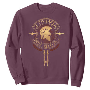 Sparta Greek Sweatshirt Si Vis Pacem Para Bellum TS09 Maroon Print Your Wear