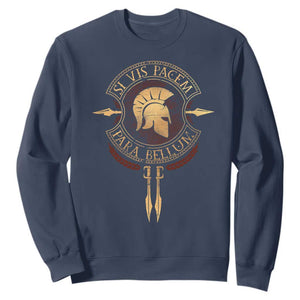 Sparta Greek Sweatshirt Si Vis Pacem Para Bellum TS09 Navy Print Your Wear