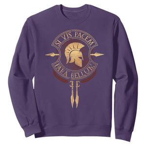 Sparta Greek Sweatshirt Si Vis Pacem Para Bellum TS09 Purple Print Your Wear