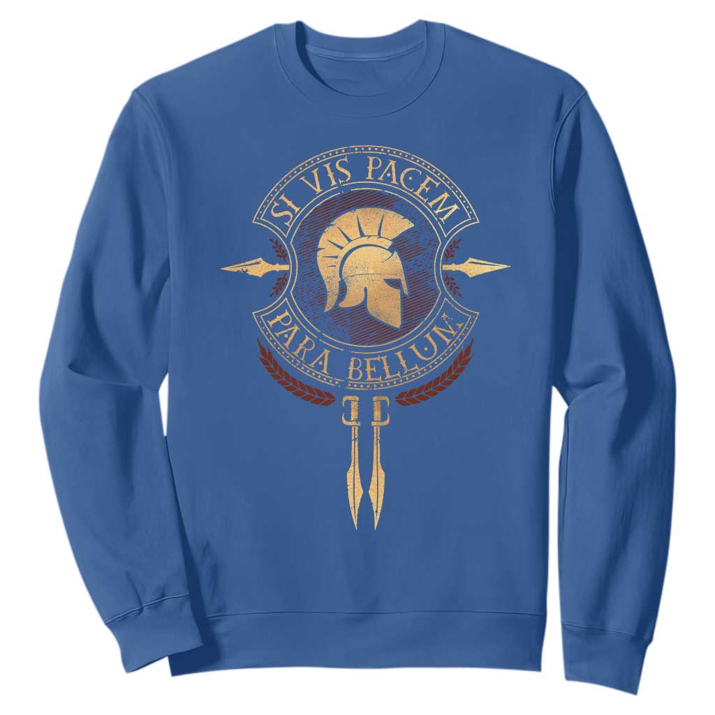 Sparta Greek Sweatshirt Si Vis Pacem Para Bellum TS09 Royal Blue Print Your Wear