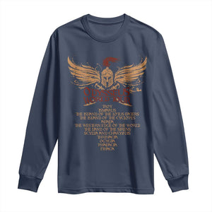 Odysseus World Tour Long Sleeve Shirt Ancient Greek Epic Mythlogy TS09 Navy Print Your Wear