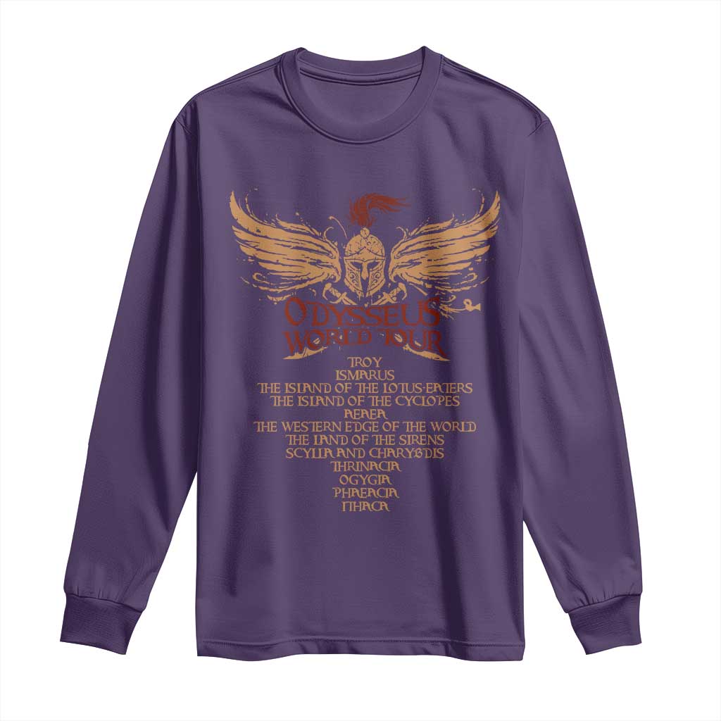 Odysseus World Tour Long Sleeve Shirt Ancient Greek Epic Mythlogy TS09 Purple Print Your Wear