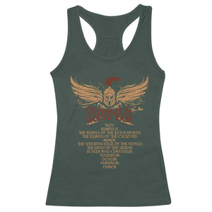 Odysseus World Tour Racerback Tank Top Ancient Greek Epic Mythlogy TS09 Dark Forest Green Print Your Wear