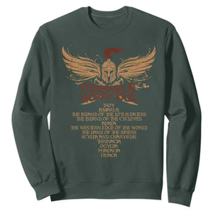 Odysseus World Tour Sweatshirt Ancient Greek Epic Mythlogy TS09 Dark Forest Green Print Your Wear