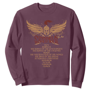 Odysseus World Tour Sweatshirt Ancient Greek Epic Mythlogy TS09 Maroon Print Your Wear