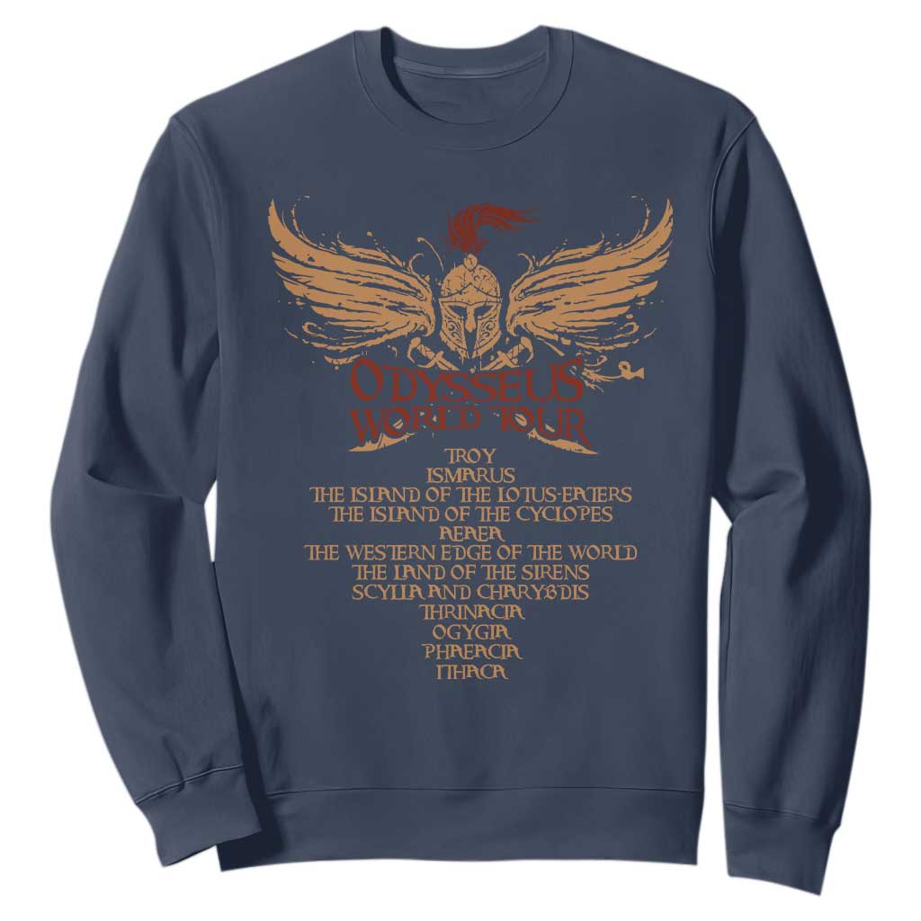 Odysseus World Tour Sweatshirt Ancient Greek Epic Mythlogy TS09 Navy Print Your Wear