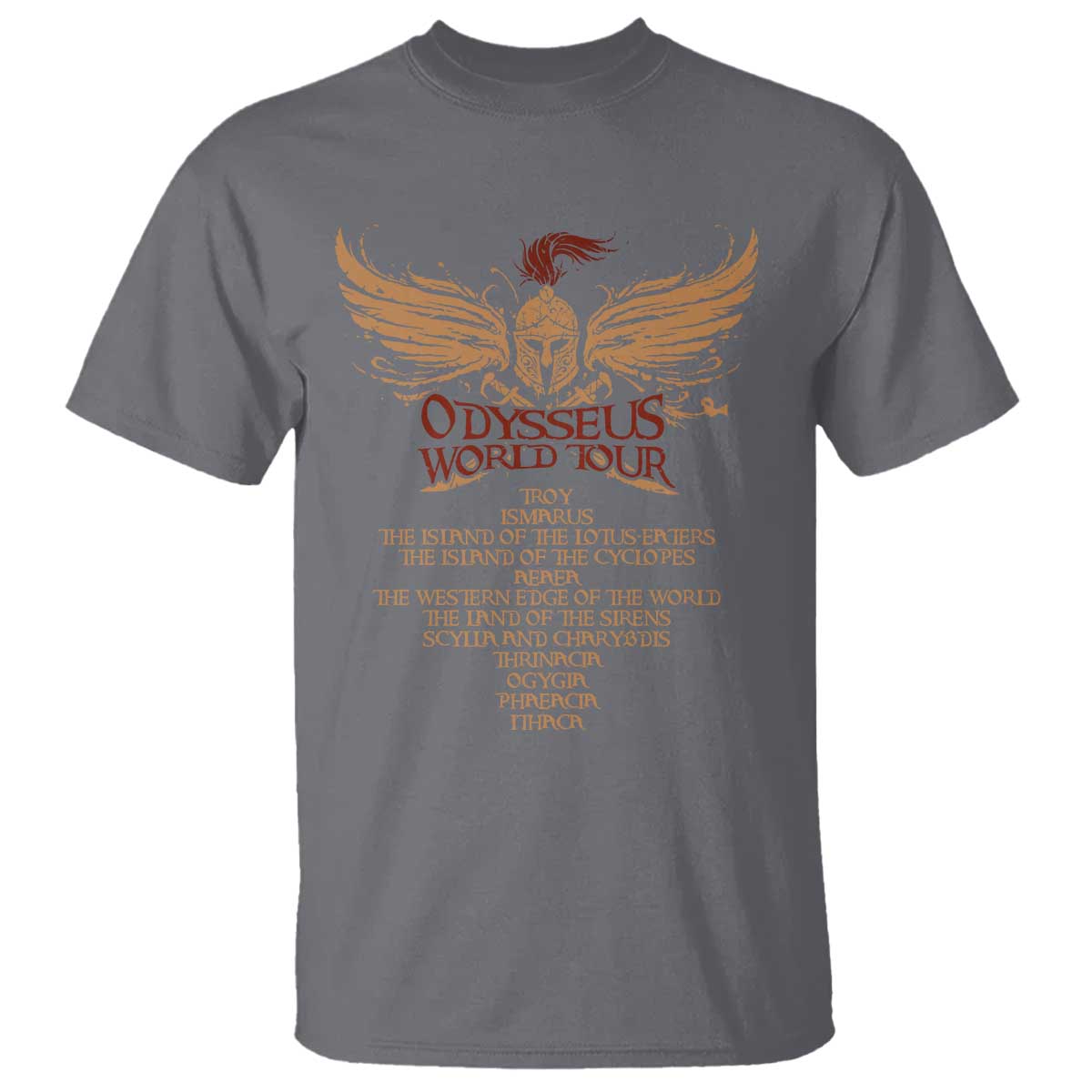 Odysseus World Tour T Shirt Ancient Greek Epic Mythlogy TS09 Charcoal Print Your Wear