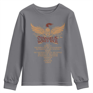 Odysseus World Tour Youth Sweatshirt Ancient Greek Epic Mythlogy TS09 Charcoal Print Your Wear