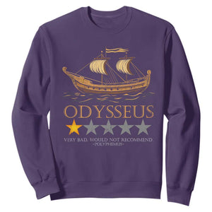 Funny Odysseus Sweatshirt Very Bad Not Recommend Ancient Greek Mythology Meme TS09 Purple Print Your Wear