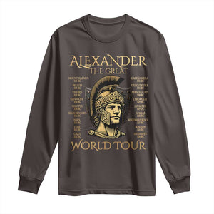 Funny Alexander The Great World Tour Long Sleeve Shirt Ancient Greek History TS09 Dark Chocolate Print Your Wear