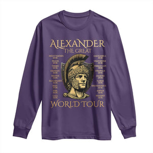 Funny Alexander The Great World Tour Long Sleeve Shirt Ancient Greek History TS09 Purple Print Your Wear