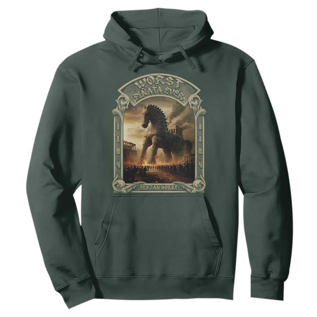 Trojan Horse Hoodie Ancient Greek Epic Mythlogy History Lover TS09 Dark Forest Green Print Your Wear
