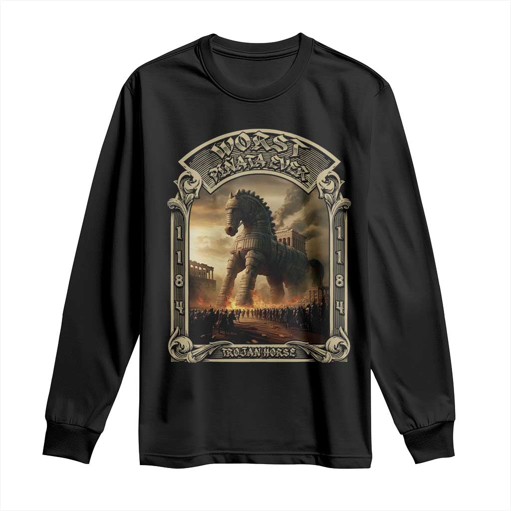 Trojan Horse Long Sleeve Shirt Ancient Greek Epic Mythlogy History Lover TS09 Black Print Your Wear