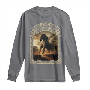 Trojan Horse Long Sleeve Shirt Ancient Greek Epic Mythlogy History Lover TS09 Charcoal Print Your Wear