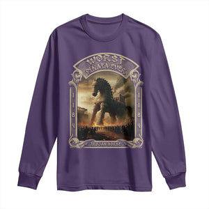 Trojan Horse Long Sleeve Shirt Ancient Greek Epic Mythlogy History Lover TS09 Purple Print Your Wear