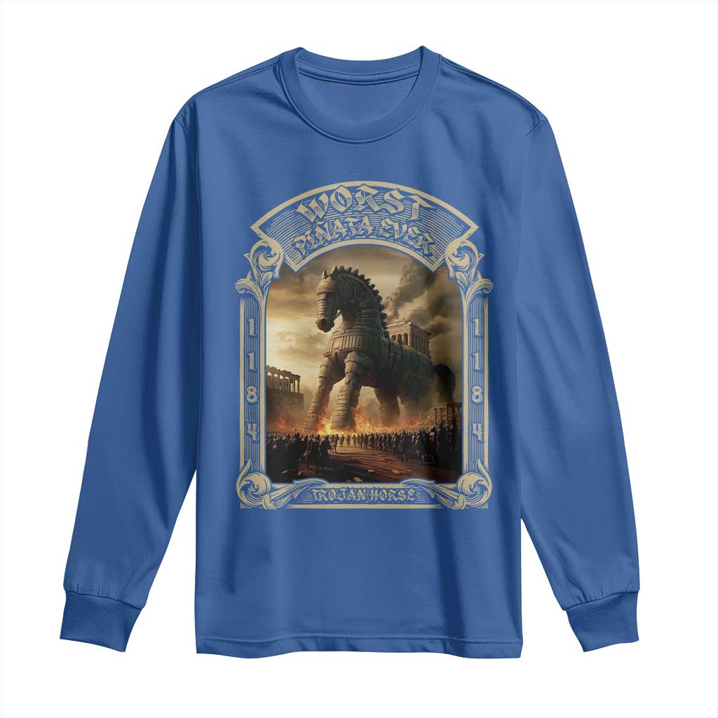 Trojan Horse Long Sleeve Shirt Ancient Greek Epic Mythlogy History Lover TS09 Royal Blue Print Your Wear