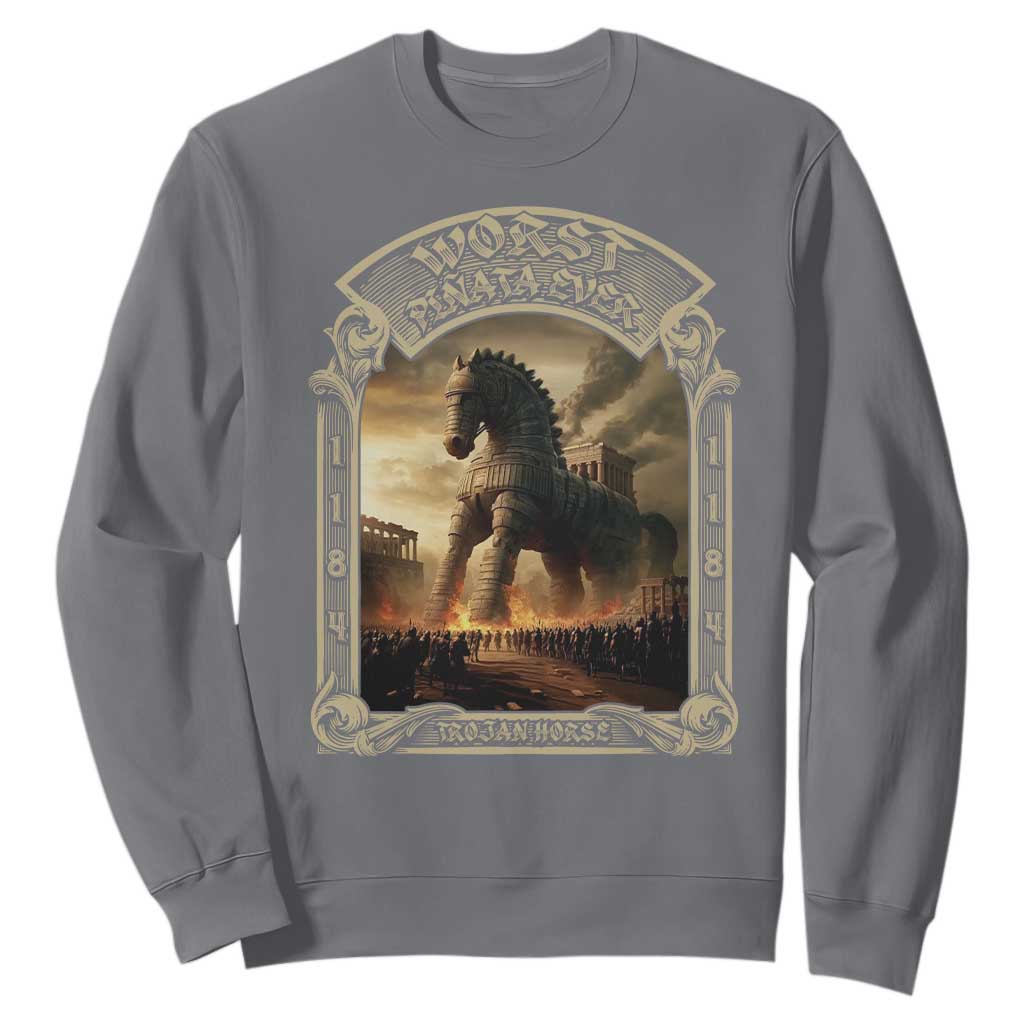 Trojan Horse Sweatshirt Ancient Greek Epic Mythlogy History Lover TS09 Charcoal Print Your Wear