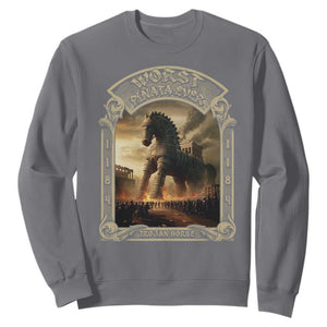 Trojan Horse Sweatshirt Ancient Greek Epic Mythlogy History Lover TS09 Charcoal Print Your Wear