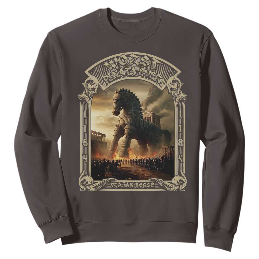 Trojan Horse Sweatshirt Ancient Greek Epic Mythlogy History Lover TS09 Dark Chocolate Print Your Wear