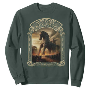Trojan Horse Sweatshirt Ancient Greek Epic Mythlogy History Lover TS09 Dark Forest Green Print Your Wear