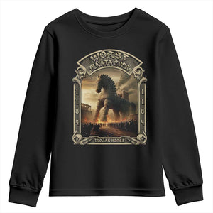 Trojan Horse Youth Sweatshirt Ancient Greek Epic Mythlogy History Lover TS09 Black Print Your Wear