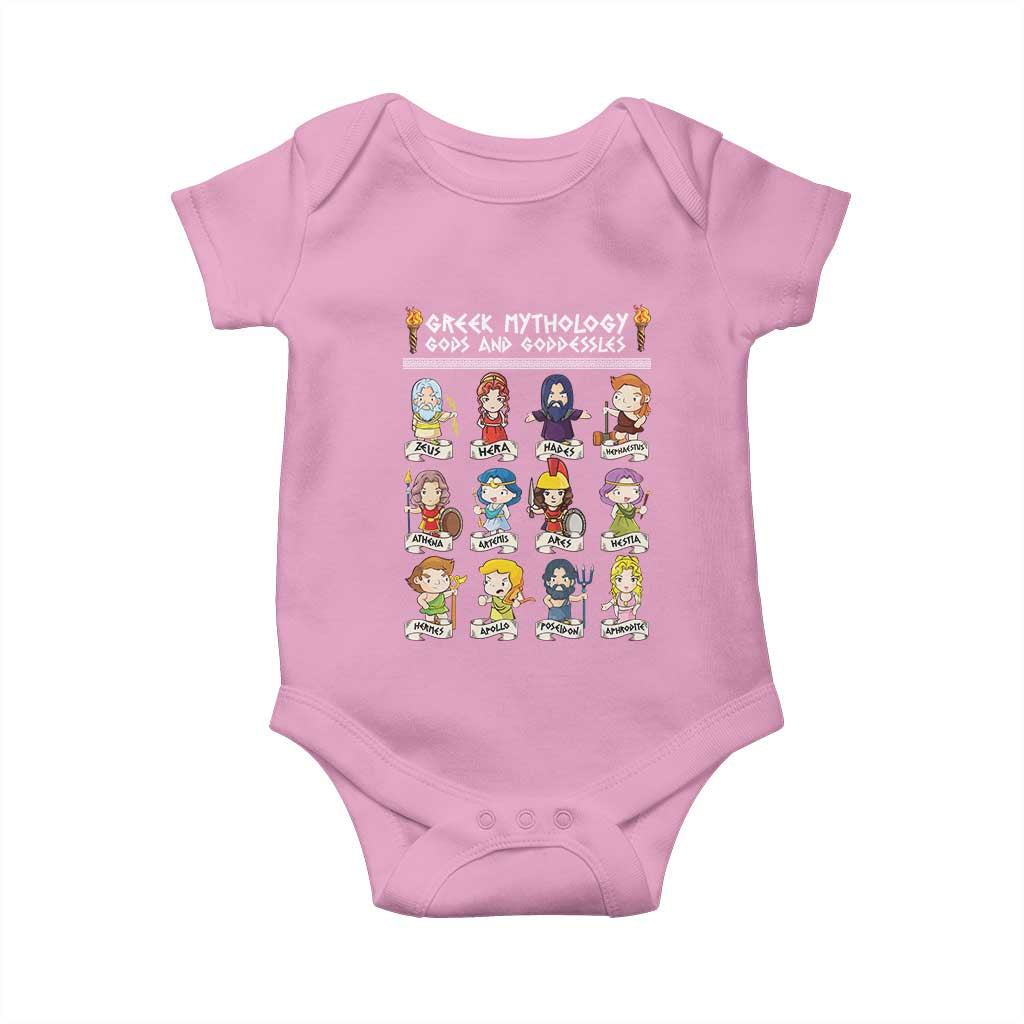 Greek Mythology Baby Onesie Gods And Goddesses TS09 Light Pink Print Your Wear