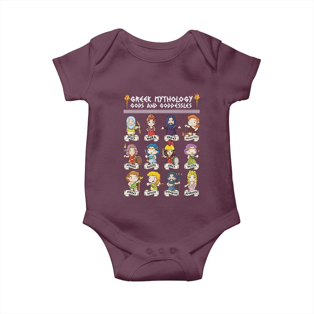 Greek Mythology Baby Onesie Gods And Goddesses TS09 Maroon Print Your Wear
