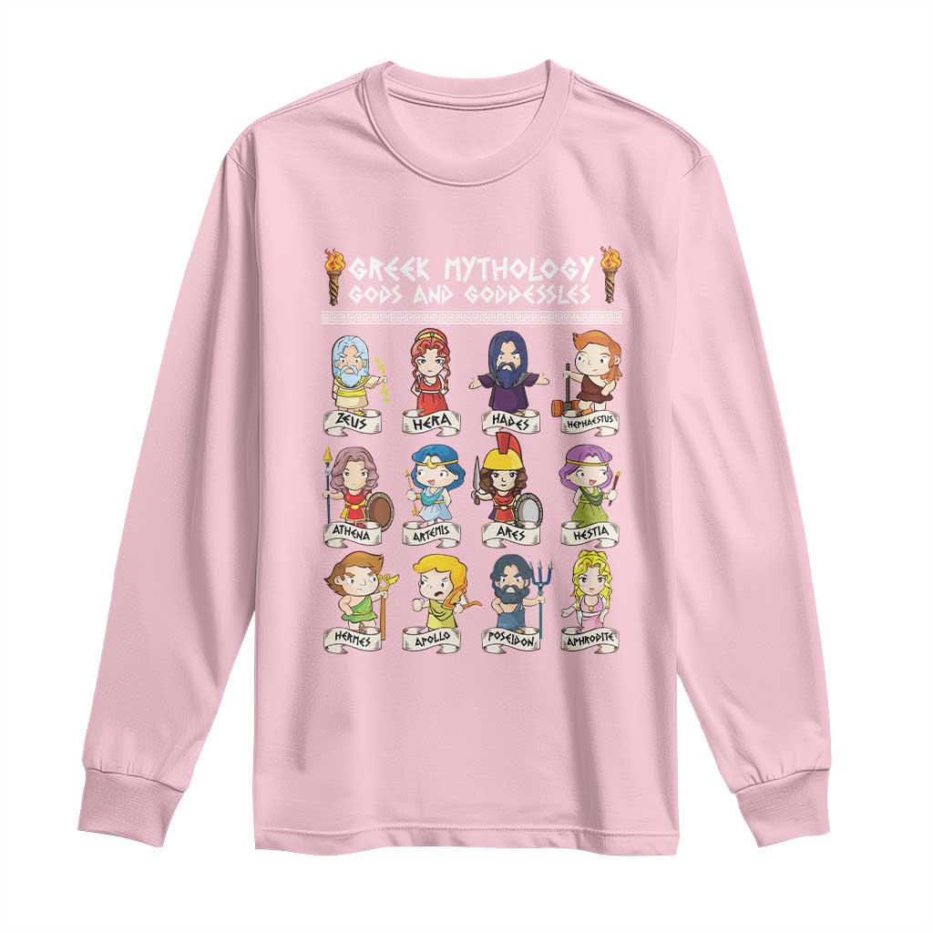 Greek Mythology Long Sleeve Shirt Gods And Goddesses TS09 Light Pink Print Your Wear