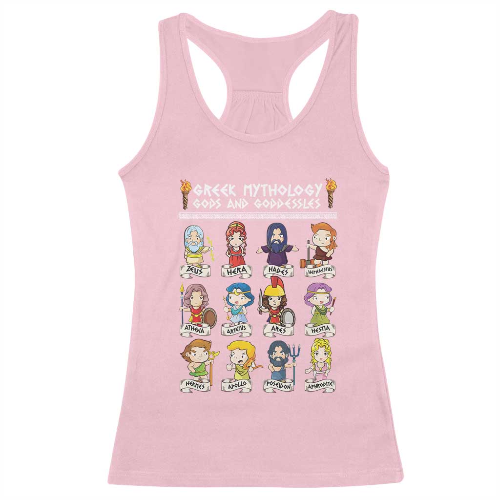 Greek Mythology Racerback Tank Top Gods And Goddesses TS09 Light Pink Print Your Wear