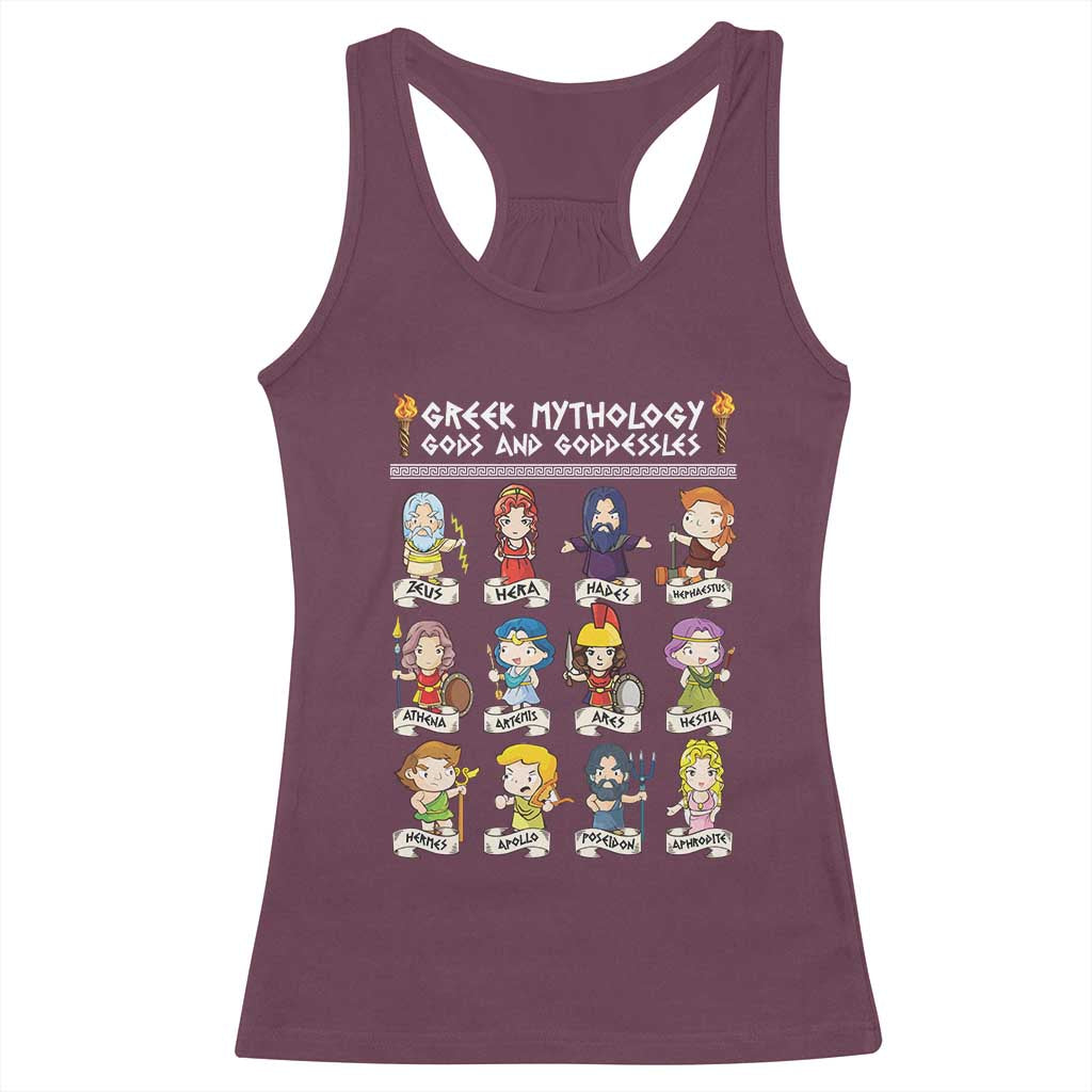 Greek Mythology Racerback Tank Top Gods And Goddesses TS09 Maroon Print Your Wear