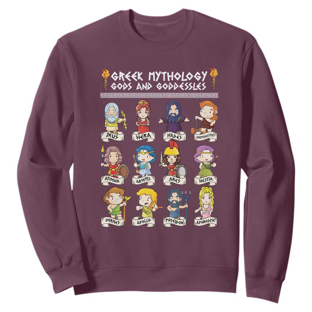Greek Mythology Sweatshirt Gods And Goddesses TS09 Maroon Print Your Wear