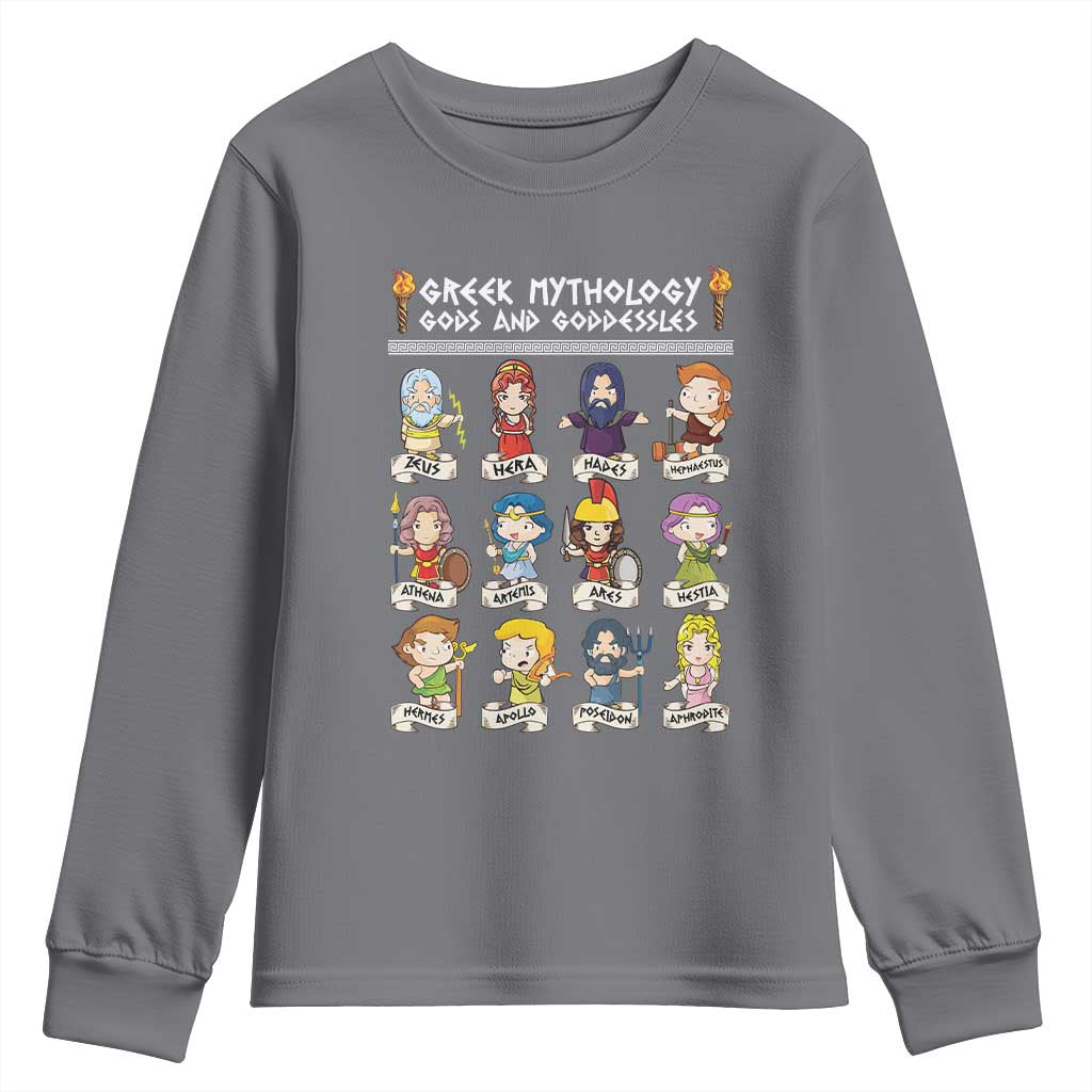 Greek Mythology Youth Sweatshirt Gods And Goddesses TS09 Charcoal Print Your Wear