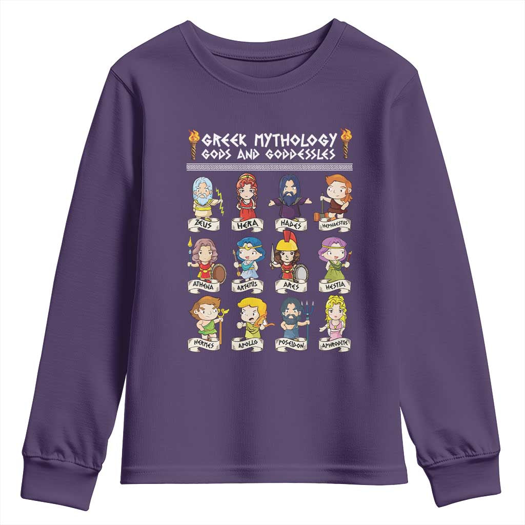 Greek Mythology Youth Sweatshirt Gods And Goddesses TS09 Purple Print Your Wear