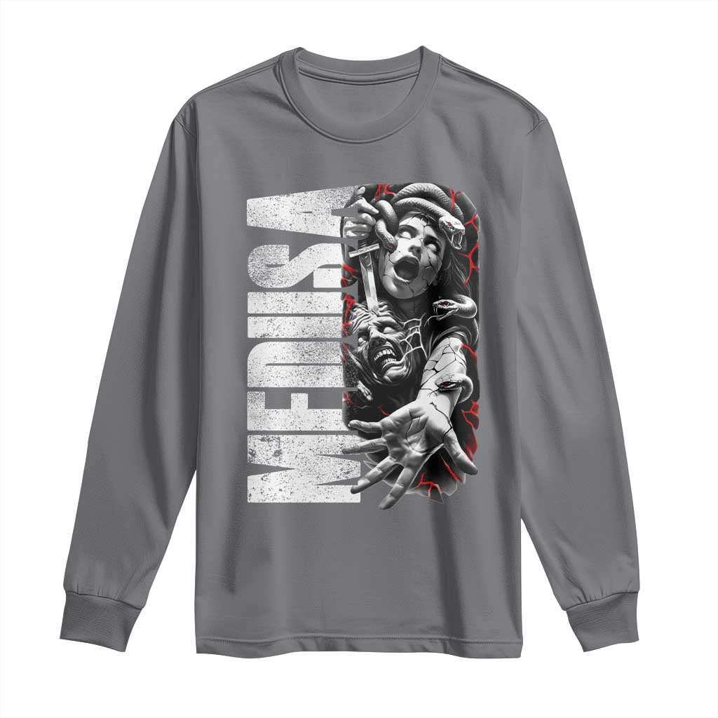 Greek Mythology Medusa Long Sleeve Shirt TS09 Charcoal Print Your Wear