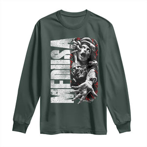 Greek Mythology Medusa Long Sleeve Shirt TS09 Dark Forest Green Print Your Wear