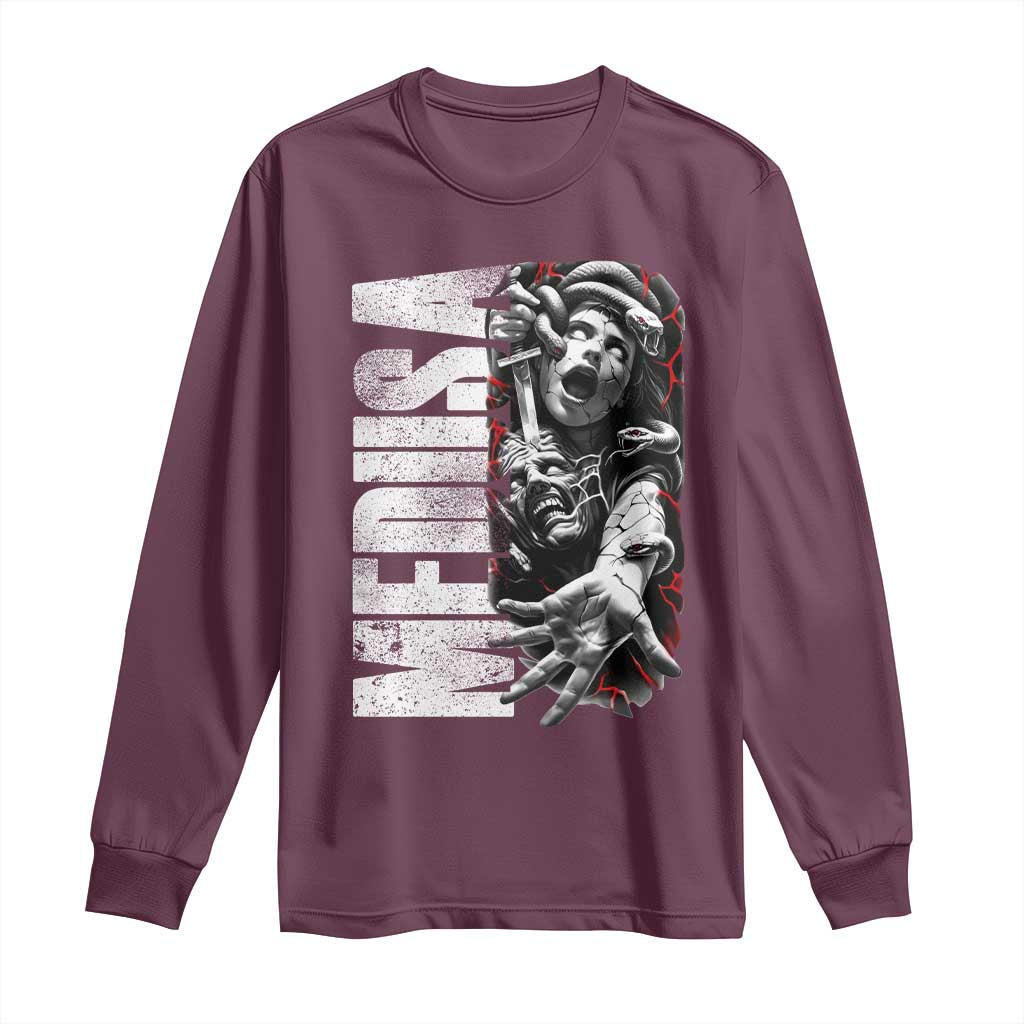 Greek Mythology Medusa Long Sleeve Shirt TS09 Maroon Print Your Wear