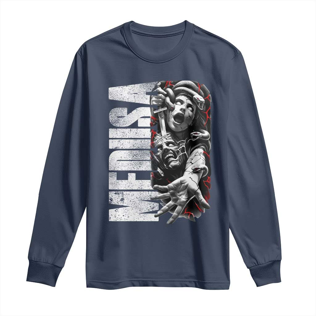 Greek Mythology Medusa Long Sleeve Shirt TS09 Navy Print Your Wear