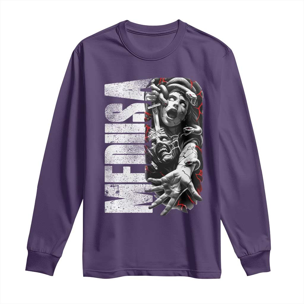Greek Mythology Medusa Long Sleeve Shirt TS09 Purple Print Your Wear