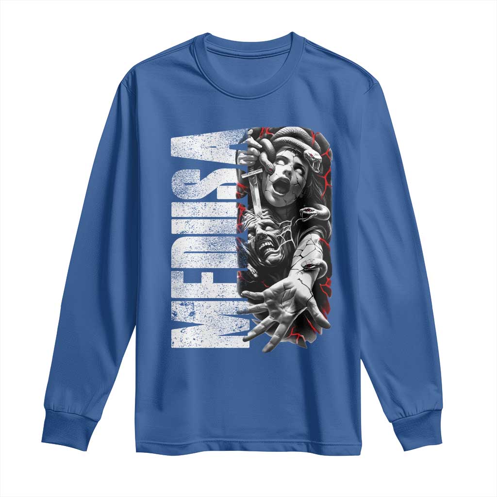 Greek Mythology Medusa Long Sleeve Shirt TS09 Royal Blue Print Your Wear