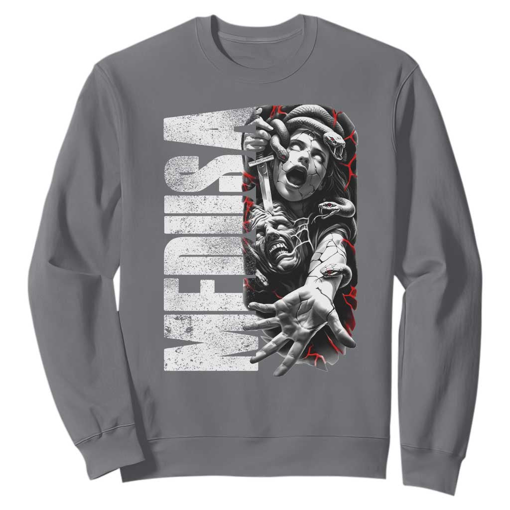 Greek Mythology Medusa Sweatshirt TS09 Charcoal Print Your Wear