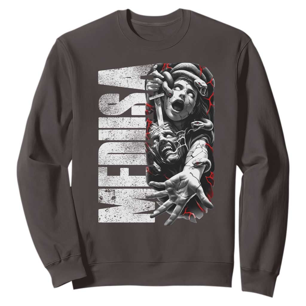 Greek Mythology Medusa Sweatshirt TS09 Dark Chocolate Print Your Wear