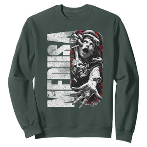 Greek Mythology Medusa Sweatshirt TS09 Dark Forest Green Print Your Wear