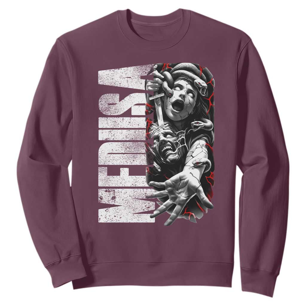 Greek Mythology Medusa Sweatshirt TS09 Maroon Print Your Wear
