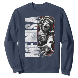 Greek Mythology Medusa Sweatshirt TS09 Navy Print Your Wear